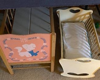 Vintage Doll Bed and Cradle
