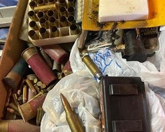 Flat of Assorted Ammunition and Brass