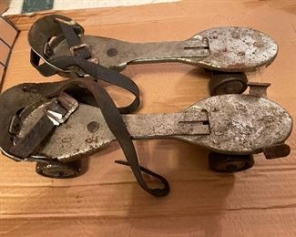 Vintage metal roller skates!