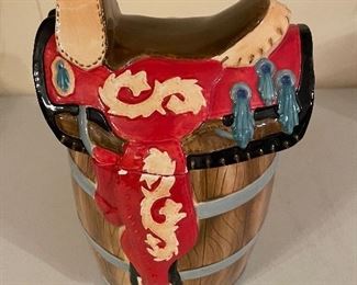 Young’s Saddle on Barrel Cookie Jar