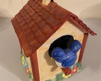Hearthstone Blue Bird/Bird House Cookie Jar