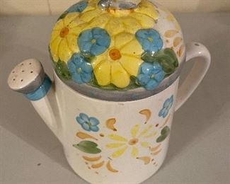 Floral Watering Can and Butterfly Cookie Jar