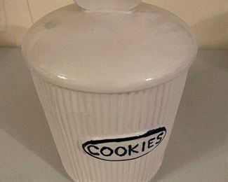Vintage White Ceramic Cookie Jar