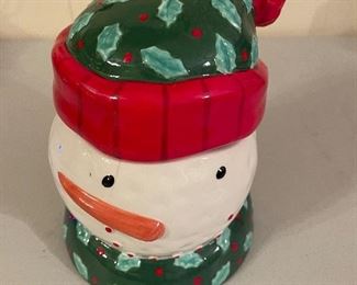 Brothers Sisters Snowman Cookie Jar