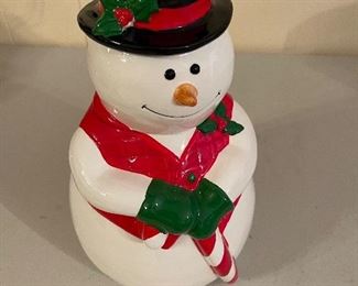 Vintage H Cartwright Snowman Cookie Jar