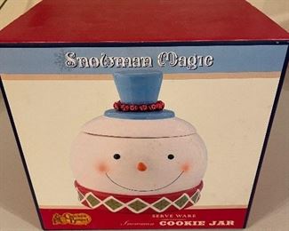 Cracker Barrel Snowman Magic Cookie Jar