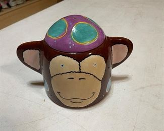 Joanne Delomba Monkey Cookie Jar (missing banana handle on lid but we are still looking for it)