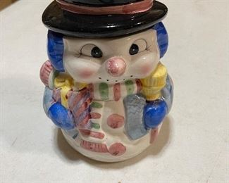 Hand-Painted Snowwoman Cookie Jar