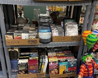 CDs, movies (VHS and CD), tons of music!