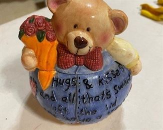 Ganz Small Porcelin Teddy Bear Cookie Jar