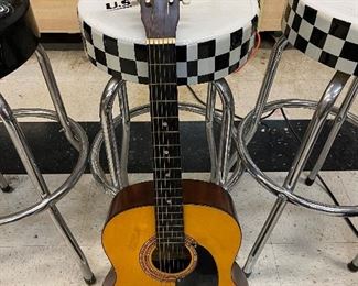 Vintage Kay Parlor Acoustic Guitar - Model # Illegible w/ hard case