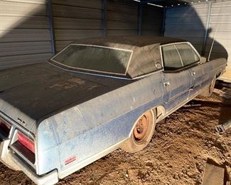 1971 Ford LTD — sorry for poor pics but it’s dark and a tight squeeze back there!