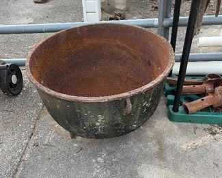 One of two HUGE Cast Iron Pots