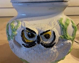 Vintage Owl Cookie Jar - missing owl from lid