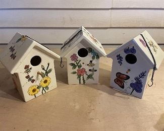 Ceramic Birdhouses X 3