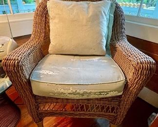 Old Key West wicker chair with Sandford Birdsey covering