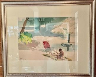 Bali Original Watercolor painting by Sandford Birdsey of Key West