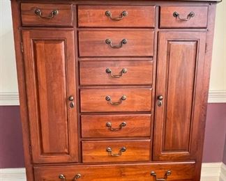 Drexel Gentleman's Chest. 58"h x 43"w x  17.5"d.  Available for pre-sale starting 1/9/23. Text 615-854-8535 for more information and/or to arrange a time to view.
