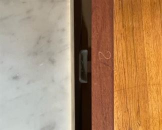 Antique wooden lyre table with marble top. 30"h x 35"w x 14"d. Available for pre-sale starting 1/9/23. Text 615-854-8535 for more information and/or to arrange a time to view.