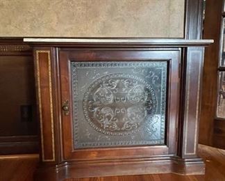 Marble-topped curio with working light. 36 wide X 28.5 high X 11 deep.  Available for pre-sale starting 1/9/23. Text 615-854-8535 for more information and/or to arrange a time to view.