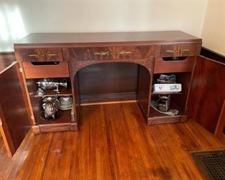 Landstrom Furniture Art Deco Buffet. Has matching hutch, dining table, and 8 chairs. 66 wide x 38 high x 20 deep.  Available for pre-sale starting 1/9/23. Text 615-854-8535 for more information and/or to arrange a time to view.