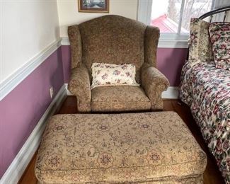 Oversized chair (40 .5" x 47" h x 33" d) and ottoman (48" w x 27" d). Available for pre-sale starting 1/9/23. Text 615-854-8535 for more information and/or to arrange a time to view.