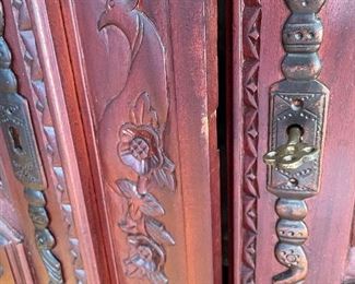 Baroque-inspired armoire. 48'w x 101"h.  Available for pre-sale starting 1/9/23. Text 615-854-8535 for more information and/or to arrange a time to view.