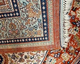 Rug #2: Vibrant oriental hand-tied rug. 74"l x 48.5"w. Available for pre-sale starting 1/9/23. Text 615-854-8535 for more information and/or to arrange a time to view.