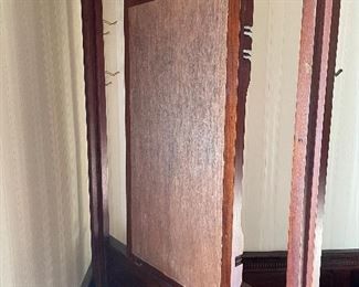 Awesome mahogany hall tree! 37.5"w x 16"d x 87"h.  Available for pre-sale starting 1/9/23. Text 615-854-8535 for more information and/or to arrange a time to view.