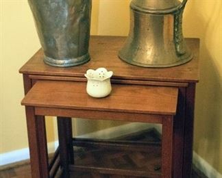 Nesting tables and copper pots