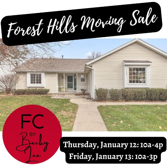 Forest Hills Moving Sale in Grand Rapids, MI starts on 1/12/2023