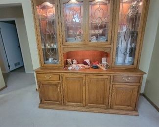 HAND CRAFTED CHINA HUTCH BY BARTEL CABINET SHOP IN 1987