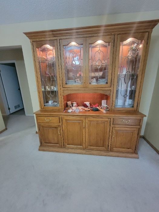 HAND CRAFTED CHINA HUTCH BY BARTEL CABINET SHOP IN 1987