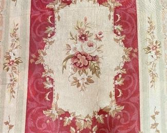 Vintage Hand Woven Needlepoint Rug Rose/Beige	110x72in	
