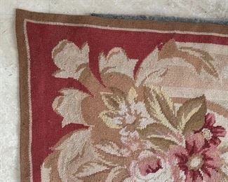 Vintage Hand Woven Needlepoint Rug Rose/Beige	110x72in	
