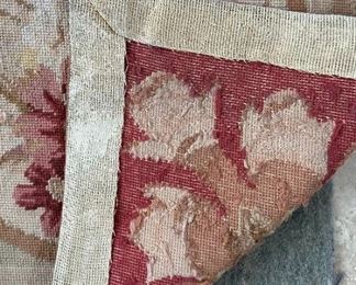 Vintage Hand Woven Needlepoint Rug Rose/Beige	110x72in	
