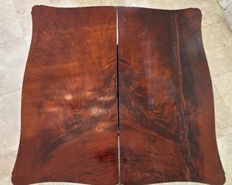 Antique Empire Mahogany Card Table With Lyre Base	Top Open: 35x35.5in <BR>30x35x17.5	HxWxD
