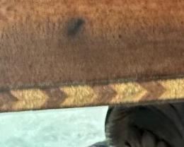 Antique Mahogany Empire Drop Leaf Table C: 1825	Top Open: 39x44.25in<BR>29x39x22.25	HxWxD
