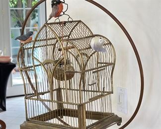 Antique Brass Victorian Birdcage	64x24x12in	HxWxD
