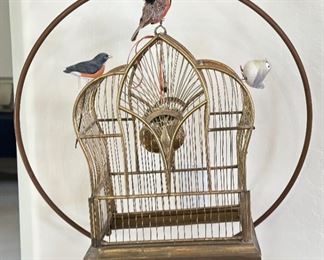 Antique Brass Victorian Birdcage	64x24x12in	HxWxD
