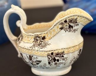 Vintage Staffordshire Creamer	4.25 inches high.	
