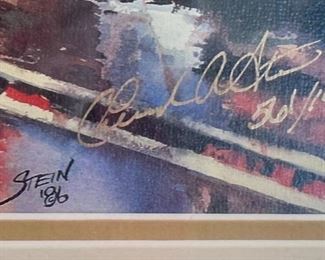 Signed/Framed Cheryl Stein Red Robin Diner Art Litho  Johnson City, NY	Frame: 19.5. x 26.5in	