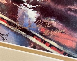 Signed/Framed Cheryl Stein Red Robin Diner Art Litho  Johnson City, NY	Frame: 19.5. x 26.5in	