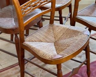 4pc Antique Rush Seat Chairs	33 x 18 x 16in	HxWxD
