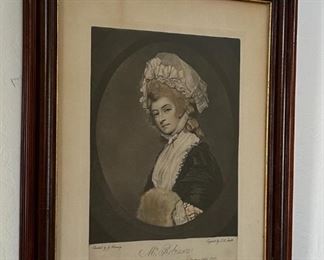 Mezzotint After English Painter George Romney 'Mrs. Mary Robinson Signed	Frame: 21 x 17.5 21in	
