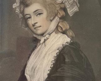 Mezzotint After English Painter George Romney 'Mrs. Mary Robinson Signed	Frame: 21 x 17.5 21in	
