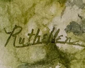 Ruth Ellen Watercolor Geese Painting	Frame: 22.5 x 27.5in	
