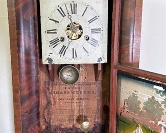 Antique Shelf Clock  Chauncey Jerome	26 x 15.5 x 4.25in	HxWxD
