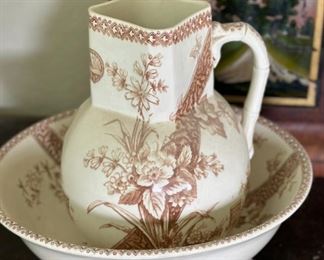 CW Turner & Sons Benedick Tunstall Pitcher & Bowl	Pitcher:    11.5 inches high Bowl: 14.75 inches diameter.	
