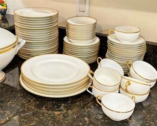 67pc Gold & Ivory Limoges China Set	67 piece	
